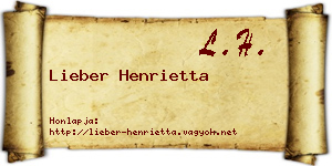 Lieber Henrietta névjegykártya