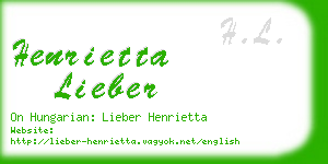 henrietta lieber business card